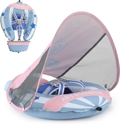 Miniatura 11 de Mambobaby Float Deluxe - Flotador de piscina para bebés: entrenador de natación seguro y cómodo para bebés y niños pequeños, diseño no inflable, Rosa