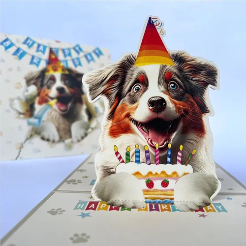Miniatura 45 de Tarjeta de cumpleaños de perro Beagle 3D emergente – Felicitación de feliz cumpleaños para los amantes de los perros – Tarjeta desplegable