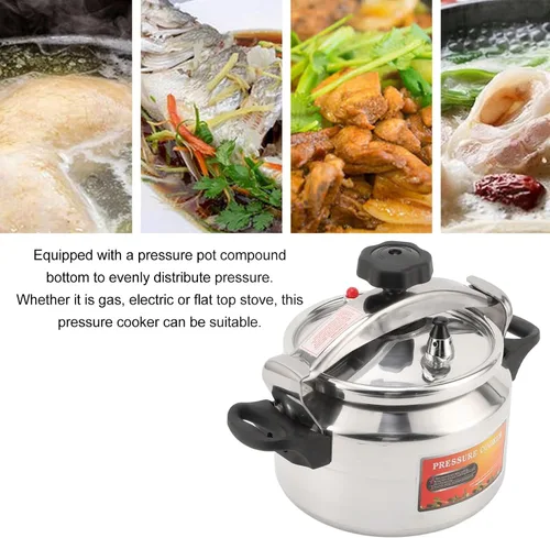 Miniatura 2 de Olla a presión de acero inoxidable, recipiente a presión a prueba de explosiones de aluminio de gran capacidad con fondo compuesto para estufas