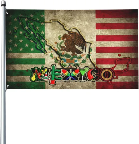 Miniatura 10 de Bandera de la amistad de Estados Unidos y México de 3 x 5 pies, pancarta de jardín para interiores y exteriores, decoración perfecta México Amistad