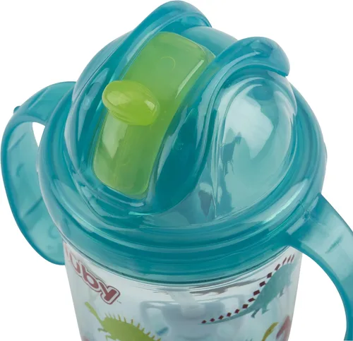 Miniatura 5 de Nuby Tritan - Taza estampada con asa doble con popote con 360 hilos, sin derrames, los colores pueden variar