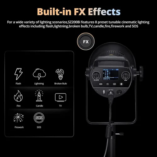 Miniatura 4 de Godox SZ200Bi - Luz de video LED bicolor con zoom