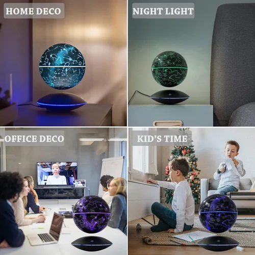 Miniatura 4 de Globo de levitación magnético con luz LED, globos flotantes, bola de constelación, luz nocturna, tecnología fresca, regalo educativo para niños