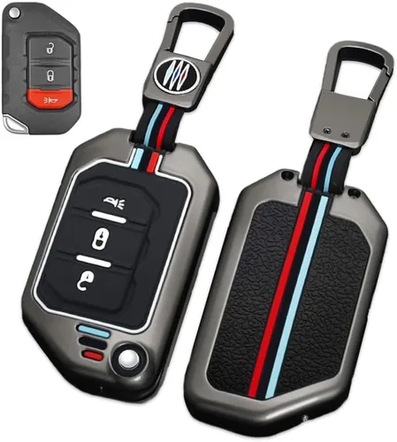 Miniatura 12 de Funda de aleación de zinc compatible con Wrangler JL JLU Gladiator JT Rubicon Remote Flip Key