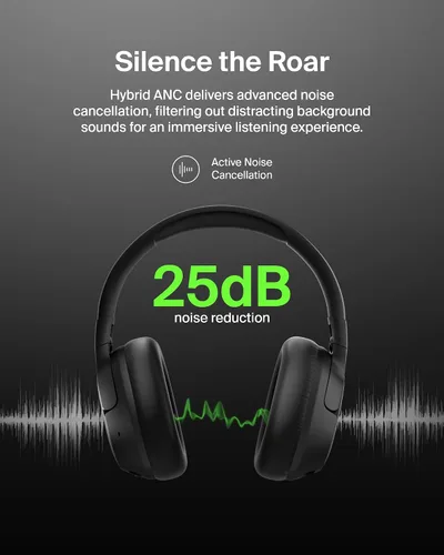 Miniatura 2 de Belkin SoundForm Isolate Bluetooth sobre la oreja - Auriculares híbridos con cancelación de ruido activa - Inalámbricos con 60 horas