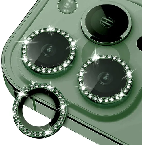 Miniatura 44 de Protector de Lente de Cámara Bling para iPhone 17 Pro / 17 Pro Max, Anillo de Metal con Diamante Individual con Dureza 9H, Protector de Pantalla
