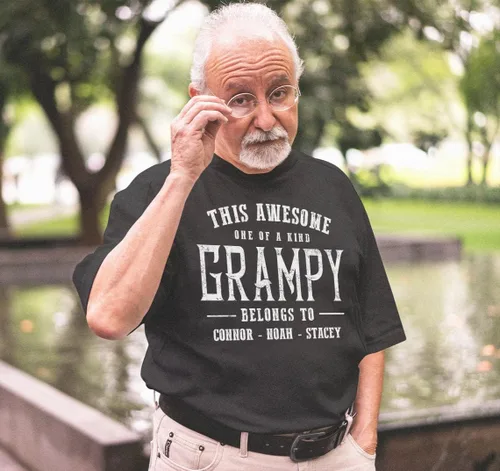 Miniatura 27 de Camisa personalizada para el abuelo con niños, regalos para el abuelo, regalos para el día del padre, regalos para hombres