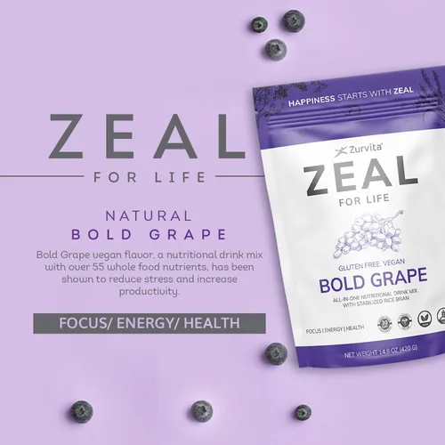 Miniatura 4 de Zurvita - Zeal for Life - Sabor a uva audaz - Suplemento nutricional diario para vitalidad, inmunidad y bienestar general - Bolsa de bienestar