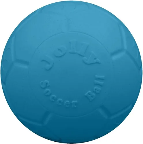 Miniatura 4 de Juguete para perros Jolly Pets gran pelota de fútbol flotante y rebotante, 8 pulgadas de diámetro, azul océano