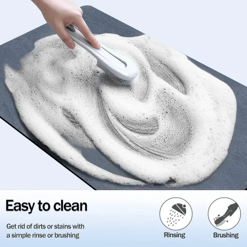 Miniatura 6 de Tapetes de baño antideslizantes, de tierra de diatomeas, finos para debajo de la puerta, de secado rápido, absorbente de agua, frente a la bañera