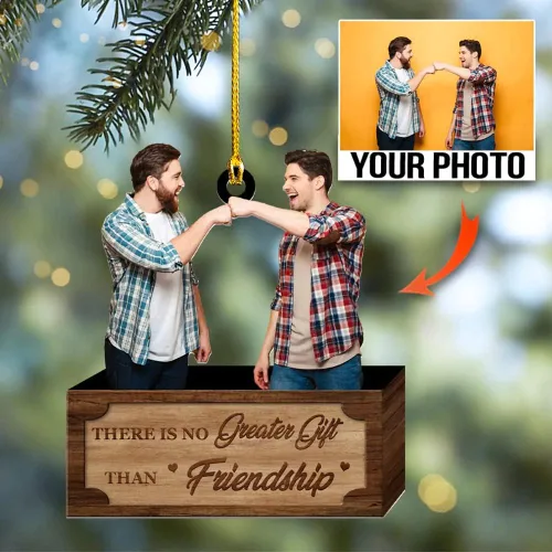 Miniatura 4 de Nazenti Adorno de Navidad personalizado para árbol de pareja, adornos de fotos, bonito diseño