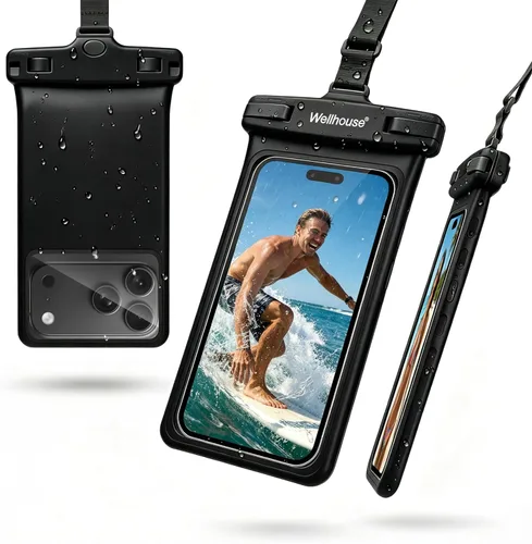 Miniatura 18 de wellhouse Bolsa impermeable para teléfono, Funda impermeable para teléfono para iPhone 16 15 14 13 12 Pro Max XS Samsung, Bolsa seca para celular 1