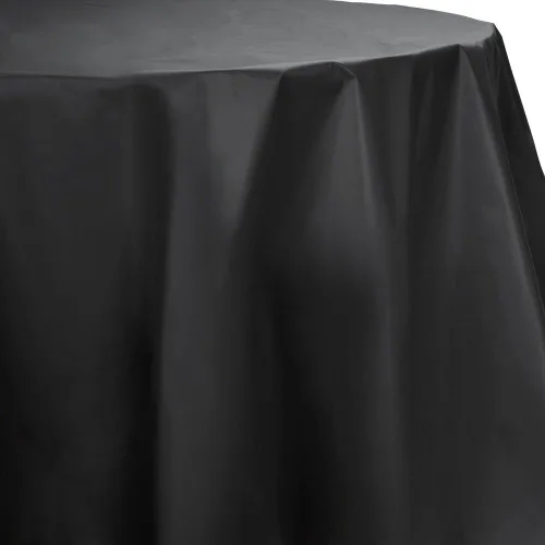 Amscan Manteles redondos de plástico para fiestas, 84 pulgadas, negro azabache