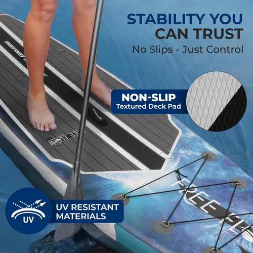 Miniatura 4 de SereneLife 10’6” Inflatable Stand Up Paddle Board with Premium SUP Accessories - 32” Wide Stable Design with Non-Slip EVA Deck Pad, for Youth and