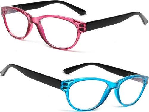Miniatura 7 de SIGVAN Gafas de Lectura de Ojo de Gato para Damas 5 Pares con Bloqueo de Luz Azul Bisagra de Resorte Estampado de Patrón de Moda Lectores