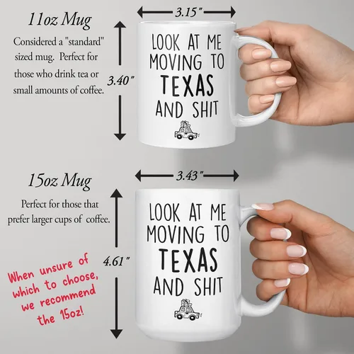 Miniatura 4 de Sweet & Salty Taza con texto en inglés «Look at Me Moving to Texas», regalos de bienvenida a Texas, regalo divertido para amigos que se mudan fuera