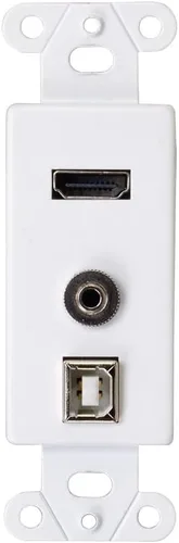 Miniatura 26 de C2G 03721 Placa de pared Keystone de dos puertos, color blanco