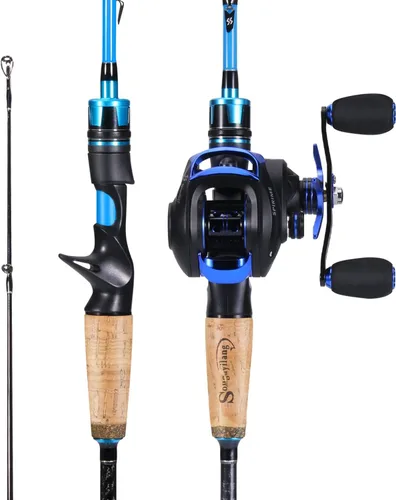 Miniatura 9 de Sougayilang Fishing Rod and Reel Combo, Medium Heavy Fishing Pole with Baitcasting Reel Combo, 2-Piece Baitcaster Combo
