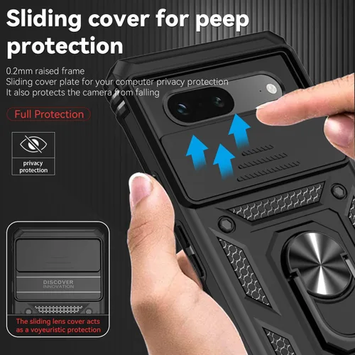 Miniatura 4 de Funda para Pixel 7a, con protectores de pantalla y funda para cámara, [grado militar] de 16 pies. Funda protectora probada contra caídas con soporte
