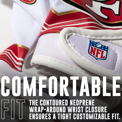 Miniatura 6 de Franklin Sports - Guantes de receptor de fútbol americano juvenil de la NFL, par de guantes de fútbol para niños con logotipos de equipos de la NFL