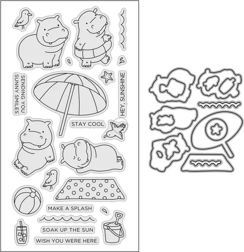 Miniatura 23 de DzIxY Bear Hedgehog Seal Fox Sellos transparentes y troqueles de corte de metal para hacer tarjetas, kit de papel para álbumes de recortes, 29