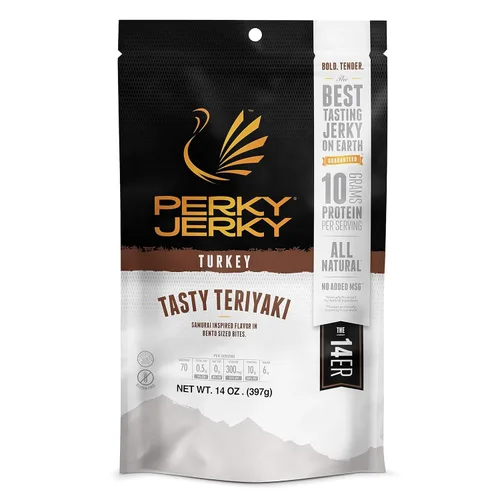 Miniatura 9 de Perky Jerky Carne seca original 100% alimentada con pasto, 14 onzas, libre de antibióticos, 0.35 onzas de proteína por porción, baja en grasa, hecha