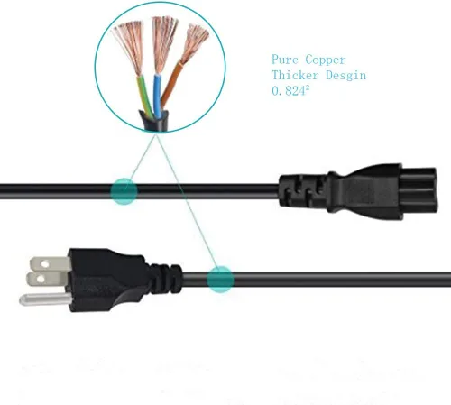 Miniatura 2 de Cable cargador de CA de 6 pies con certificación UL para Epson Workforce Pro WF-3720 C11CF24201 Cable de alimentación de impresora