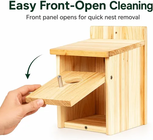 Miniatura 3 de Casas de madera para pájaros para pajareras exteriores, nido Bluebird House para cardenales, pinzón, Wren, golondrina, para ver el jardín, 1B