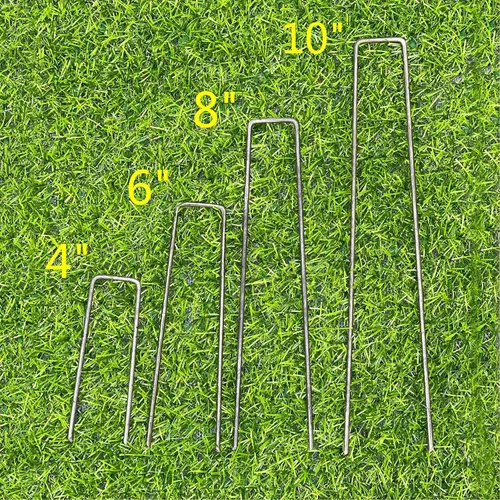 Miniatura 6 de Paquete de 50 grapas de jardín de 6 x 1 pulgada 11GA (0.12 pulgadas), estacas de jardín, estacas de malla para vallas, picos de suelo, cubierta