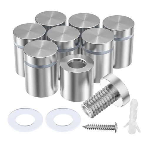 Miniatura 9 de LuckIn Paquete de 8 tornillos de separación para acrílico (1/2 pulgada de diámetro x 3/4 pulgadas de largo), accesorios de montaje de pared de acero