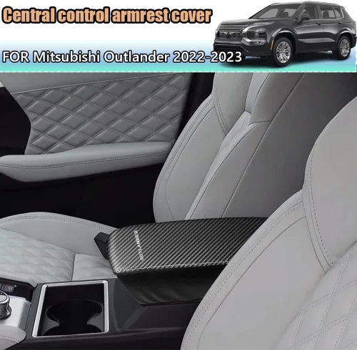 Miniatura 2 de Accesorios interiores personalizados para Mitsubishi Outlander 2022 2023 Outlander PHEV 2023 2024, cubierta de cuero para consola central