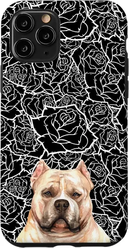 Miniatura 29 de American Bulldog Bully Dog Rose Flower Black White Pattern Case for iPhone 17