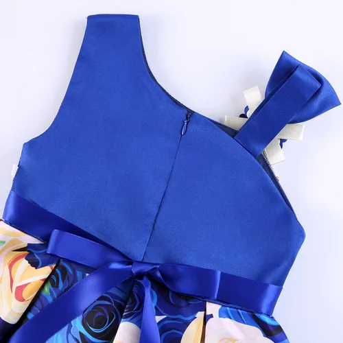 Miniatura 5 de LLQKJOH Vestido de niña con volantes de encaje para boda, vestidos de dama de honor