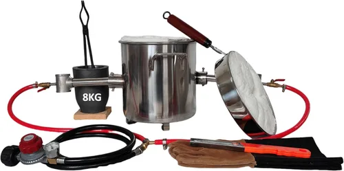 LSMIITTH Kit de horno de fusión de metal a gas de 17.6 lbs/17.6 libras, horno de propano de 2642 °F/2,642.0 °F, quemador dual (cada uno 100,000 BTU)