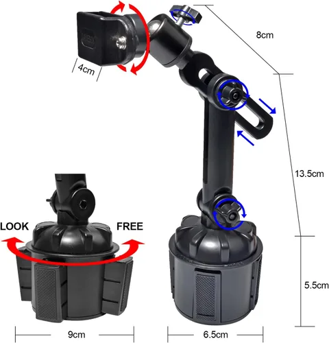 Miniatura 3 de UAYESOK Soporte ajustable para coche Walkie-Talkie (soporte de radio para portavasos y micrófono), soporte de coche para BaoFeng YAESU Icom Kenwood