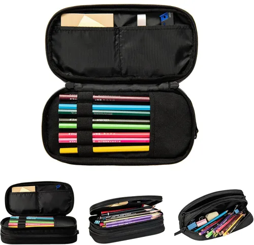 Miniatura 4 de Estuche para lápices de camuflaje, organizador de gran capacidad con 2 compartimentos y cremallera duradera