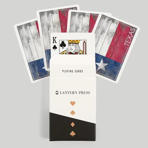 Miniatura 6 de Lantern Press Bandera rústica del estado de Texas (52 cartas de juego, baraja de cartas de tamaño póquer con comodines)