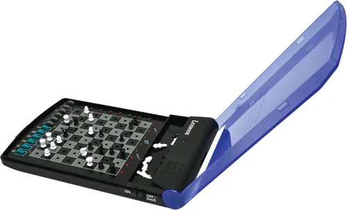 Miniatura 8 de Lexibook, Juego de ajedrez electrónico de viaje, 32 piezas, 64 niveles de dificultad, 1 a 2 jugadores, juego de estrategia, juego de mesa familiar
