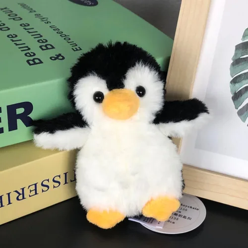 Miniatura 2 de Apricot Lamb Lindos juguetes antárticos de peluche de pingüino negro de peluche llavero suave para bolsa de niños, bolso, mochila y bolso
