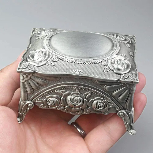 Miniatura 13 de ROSIKING Caja de música de aleación de metal en relieve y caja de música con movimiento dorada para Navidad/Cumpleaños/Día de San Valentín
