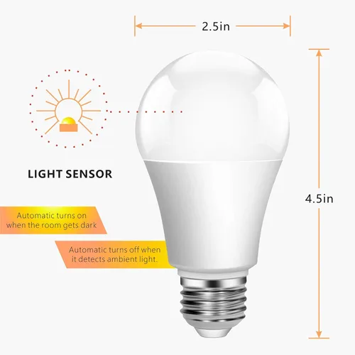 Miniatura 5 de Torkase Bombillas de luz de 13 W del atardecer al amanecer, no requiere temporizador, 1100 lm (equivalente a 100 W), luz diurna de 6000 K, bombillas