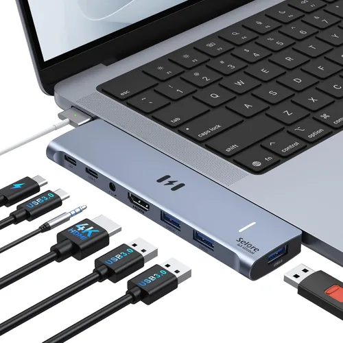 Miniatura 8 de Estación de acoplamiento USB C Monitor HDMI dual, adaptador USB C a HDMI dual con 2 puertos HDMI, carga PD, SD/TF, puertos USB A y C 3.0, estación