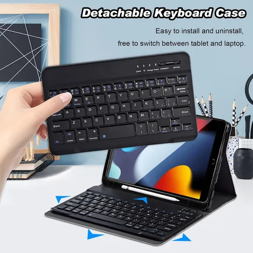 Miniatura 4 de DEGDFSGR Funda para Samsung Galaxy Tab A8 10.5 con teclado, teclado inalámbrico desmontable cierre magnético, funda protectora para Samsung Tab A8