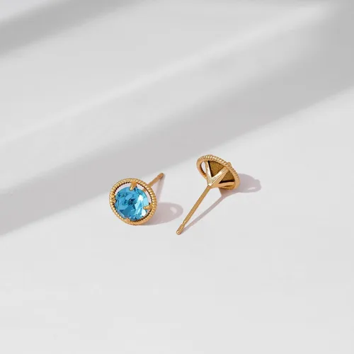 Miniatura 3 de Tienda Essentials 10k Gold Made with Infinite Elements Imported Crystal Birthstone Stud Earrings (previously Tienda Collection)