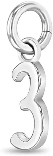 Miniatura 2 de In Season Jewelry Dije de plata de ley 925 con números pulidos pequeños para niñas pequeñas 1-0 Abalorio especial de año de graduación para niñas