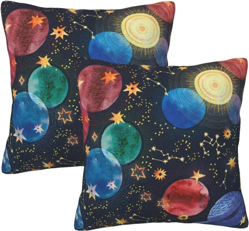 Miniatura 10 de Juego de 2 fundas de almohada bohemias de 18 x 18 pulgadas, fundas de almohada bohemias onduladas suaves con ondas de arco iris, fundas de cojín