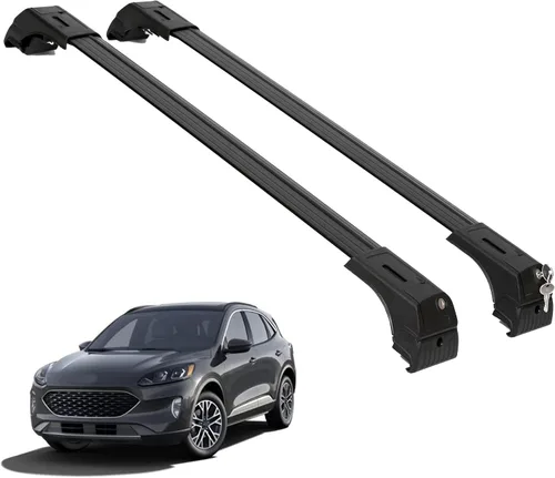 Miniatura 22 de ERKUL Barras transversales de techo para VW Volkswagen ID.4 2021-2025 Barras transversales de aluminio con bloqueo antirrobo para techo Negro