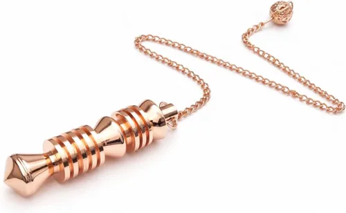 Miniatura 12 de Péndulo de cono de cobre de 12 facetas para curación de Reiki, radiestesia y equilibrio de chakras, herramienta de adivinación y meditación