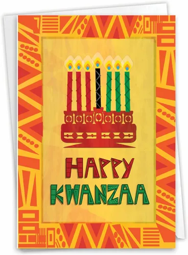The Best Card Company - Tarjeta de felicitación Kwanzaa - Tarjeta de celebración anual afroamericana - Fiesta de fe - Unidad y paz C9181KWG