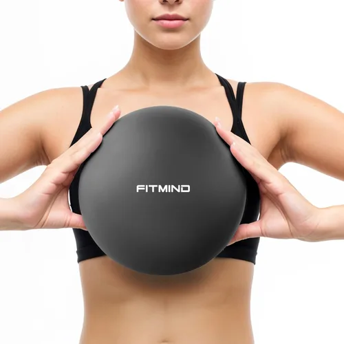 Miniatura 10 de FITMIND_Pelota de Pilates de 10 Pulgadas Antiestrés y Antideslizante Mini Bola de Yoga para Fitness, Entrenamiento del Núcleo, Terapia Física, Azul